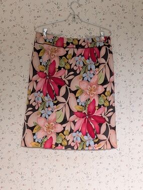 🩷 ♥ NWT Talbots 12 Skirt Silk Cotton Floral Pencil Skirt Spring Summer Party